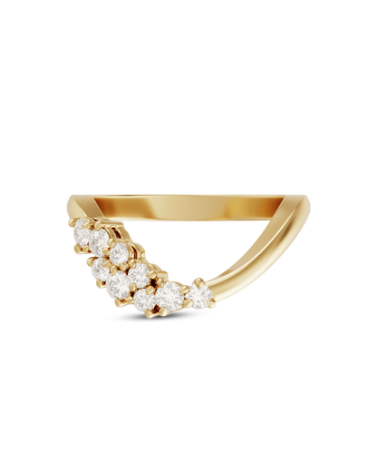 Bianca- Round Curved Lab Grown Diamond Wedding Band