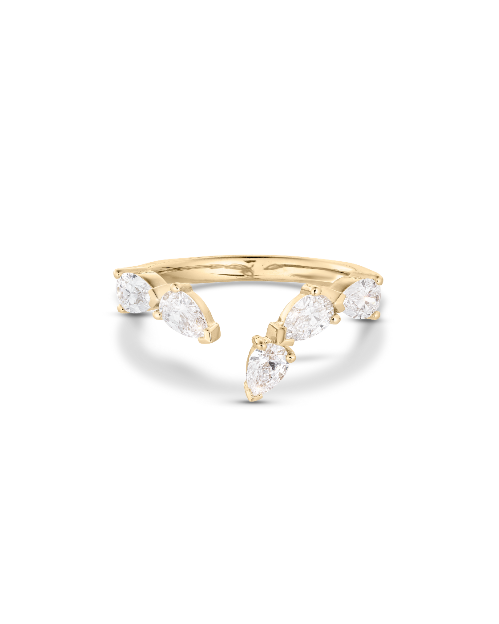 Clara- Pear Open Wrap Lab Grown Diamond Wedding Band