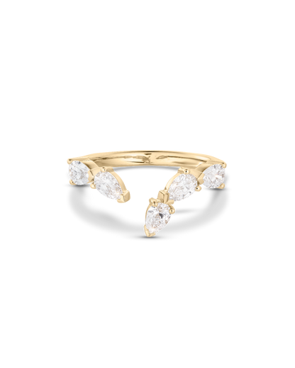 Clara- Pear Open Wrap Lab Grown Diamond Wedding Band