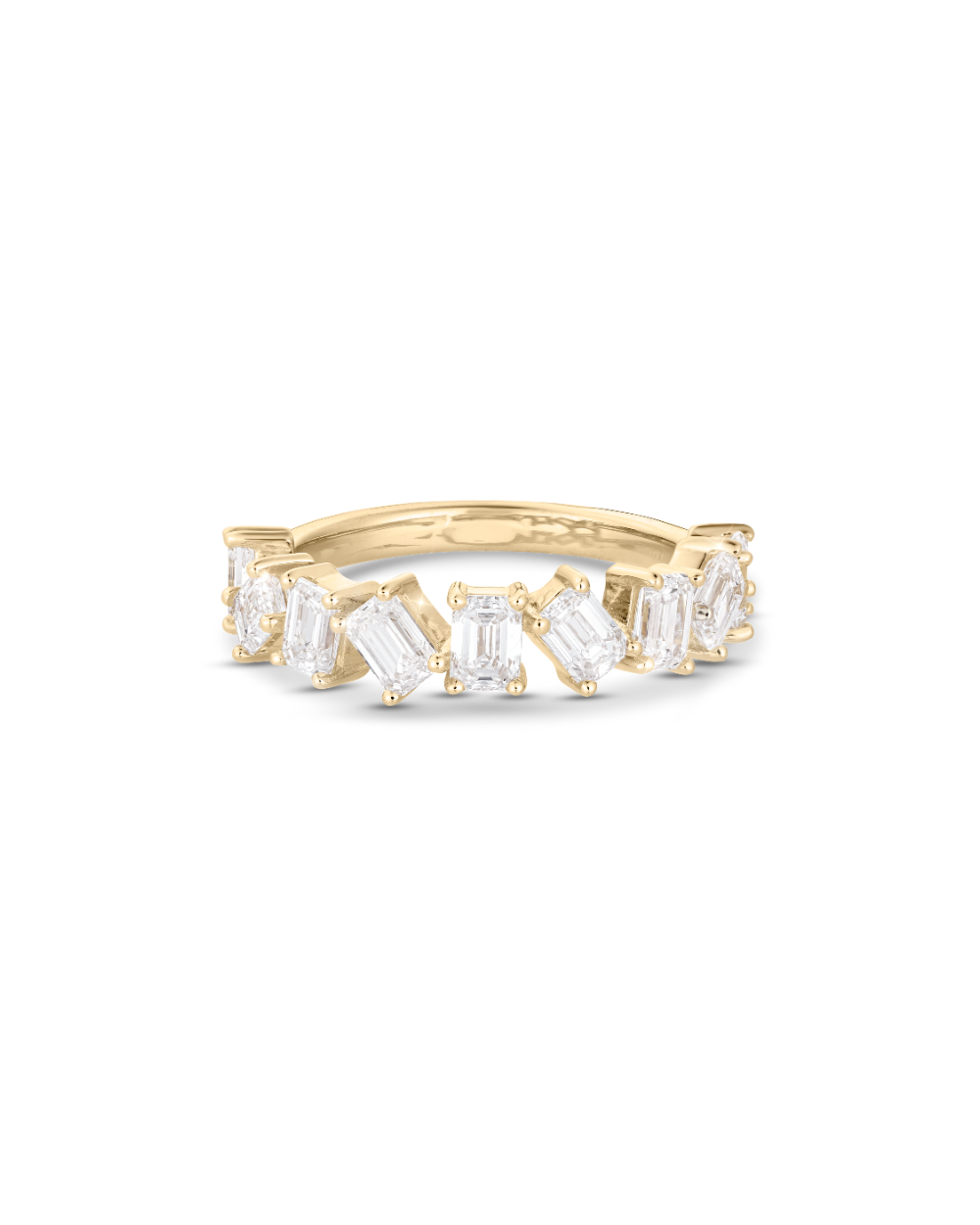 Kira- Emerald Cluster Lab Grown Diamond Wedding Band