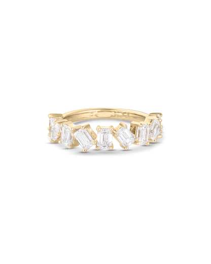Kira- Emerald Cluster Lab Grown Diamond Wedding Band