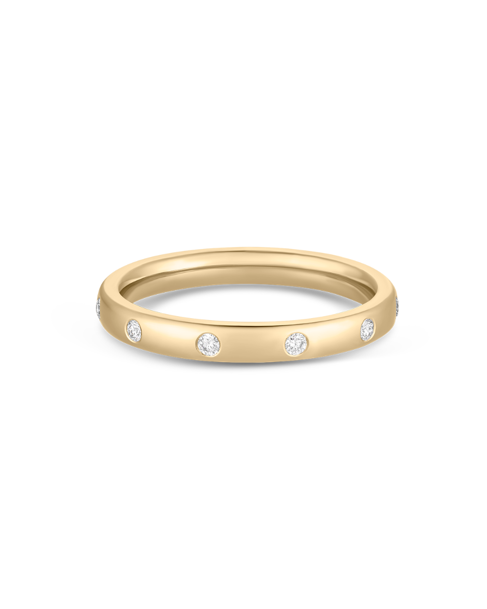 Iris- Flush Lab Grown Diamond Wedding Band