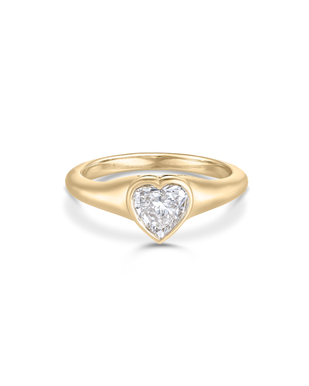 Mimi- Heart Solitaire Signet Lab Grown Diamond Pinky Ring