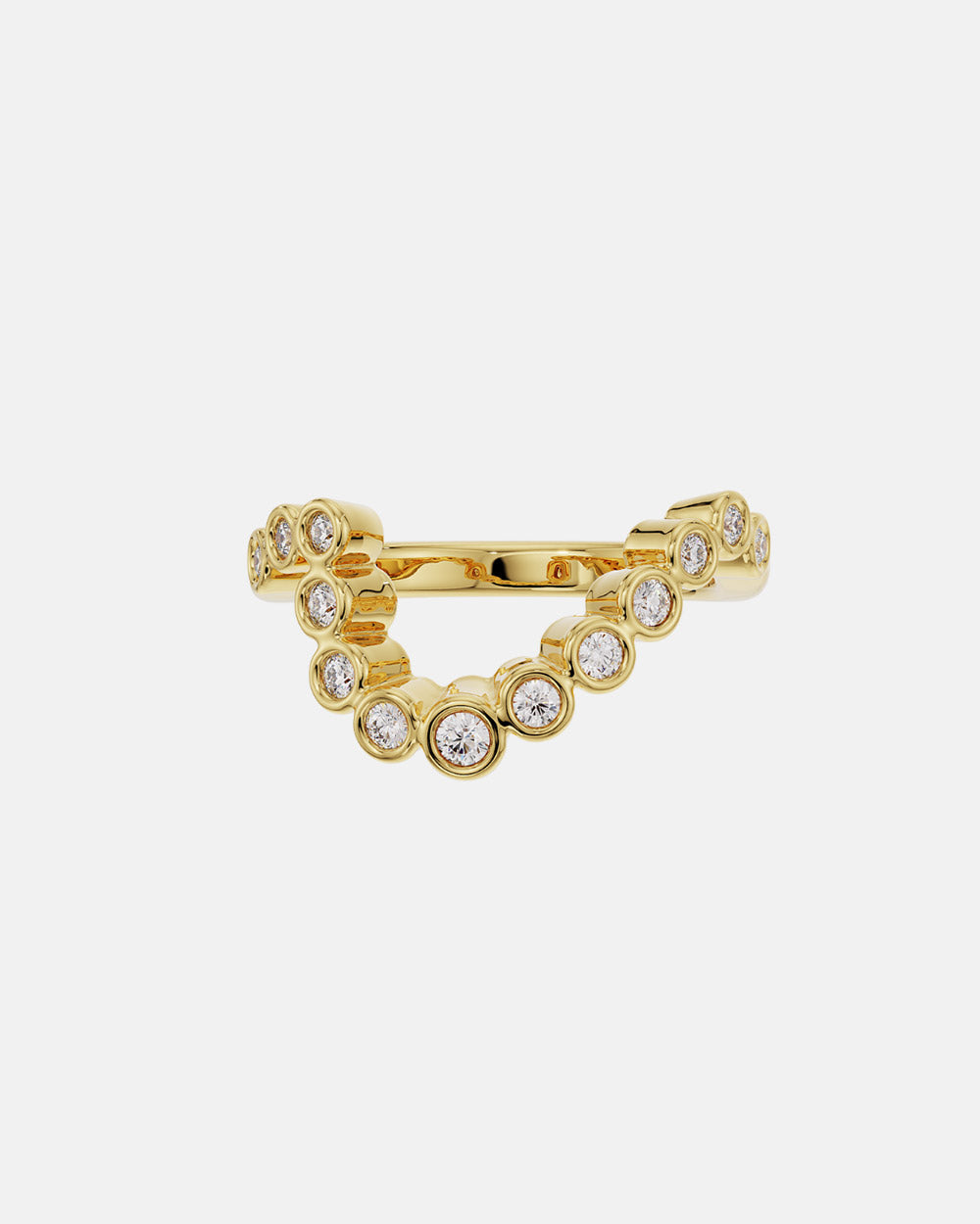Thea- Round Bezel Curved Lab Grown Diamond Wedding Band