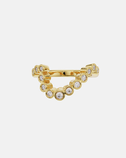 Thea- Round Bezel Curved Lab Grown Diamond Wedding Band