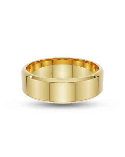 Pierce- Flat Profile with Bevelled Edge Men's Wedding Band