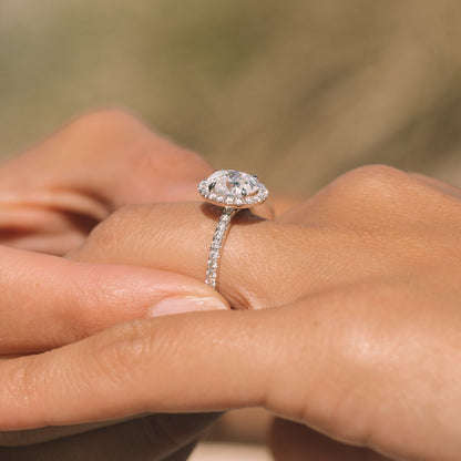 3.80 CT Oval Moissanite Diamond Ring in 10K Rose Gold – Ready to Ship (US 8.5)