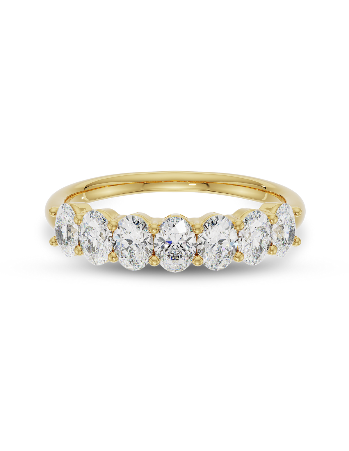 Danae- Oval 7 Stones Lab Grown Diamond Wedding Band