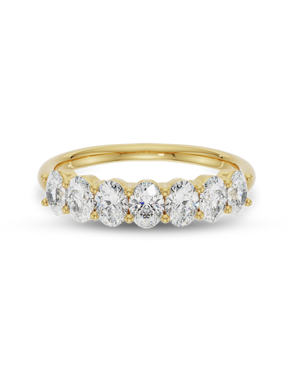 Danae- Oval 7 Stones Lab Grown Diamond Wedding Band