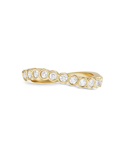 Elise- Round Bezel Curved Lab Grown Wedding Band