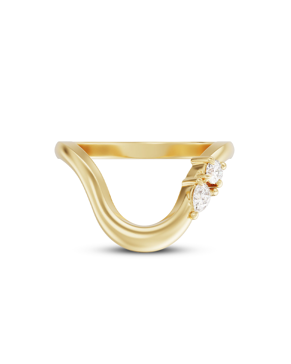 Astrid- Pear & Round Curved Lab Grown Diamond Wedding Band