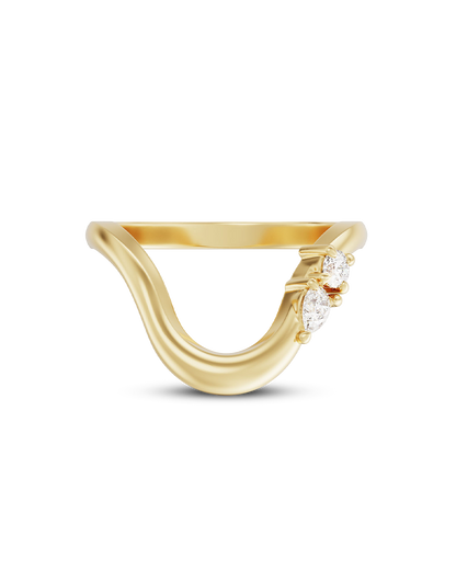 Astrid- Pear & Round Curved Lab Grown Diamond Wedding Band