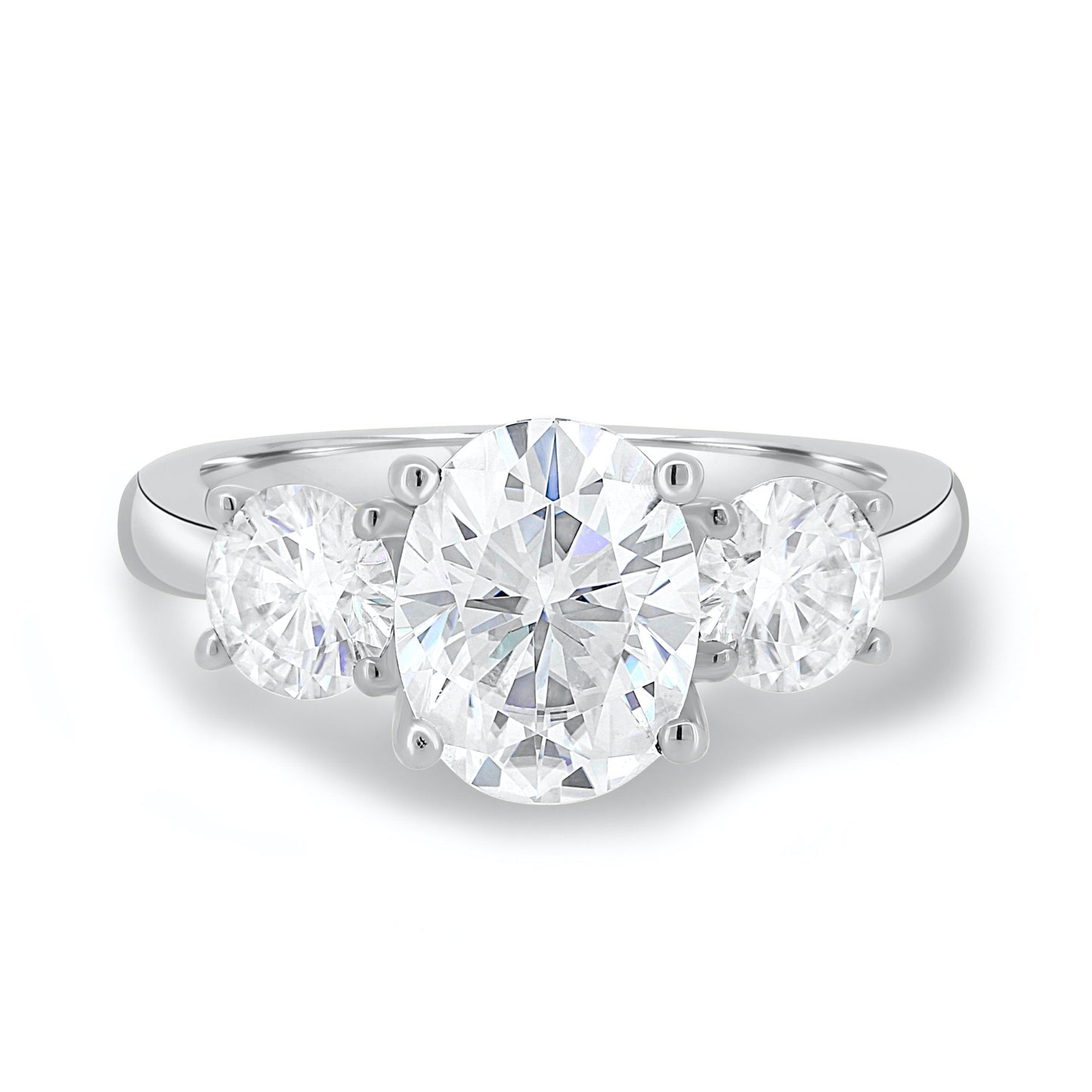 1.91 CT Oval Moissanite Diamond Ring in 10K Yellow Gold – Ready to Ship (US 11)