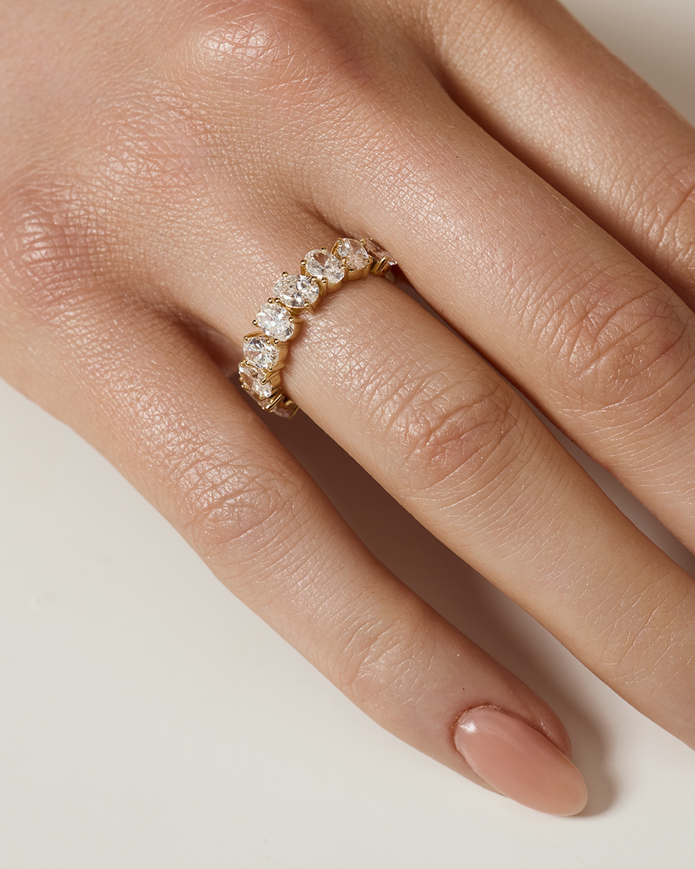 Mara- Oval Half Eternity Lab Grown Diamond Wedding Band