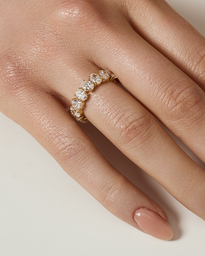 Mara- Oval Half Eternity Lab Grown Diamond Wedding Band