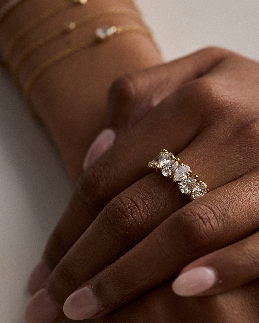 Rita- Pear Eternity Lab Grown Diamond Wedding Band