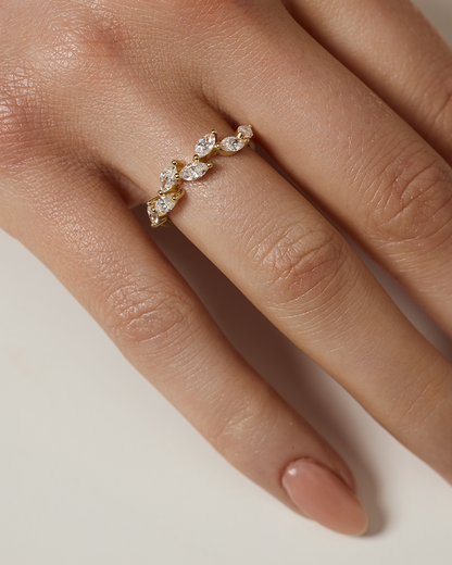 Della- Marquise Floral-Inspired Lab Grown Diamond Wedding Band