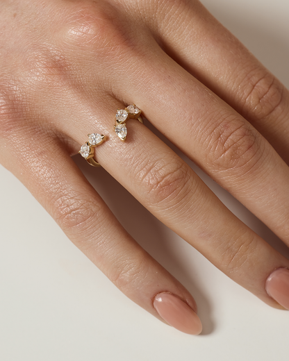 Clara- Pear Open Wrap Lab Grown Diamond Wedding Band