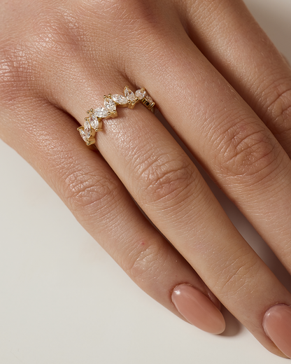 Greta- Marquise Cluster Lab Grown Diamond Wedding Band
