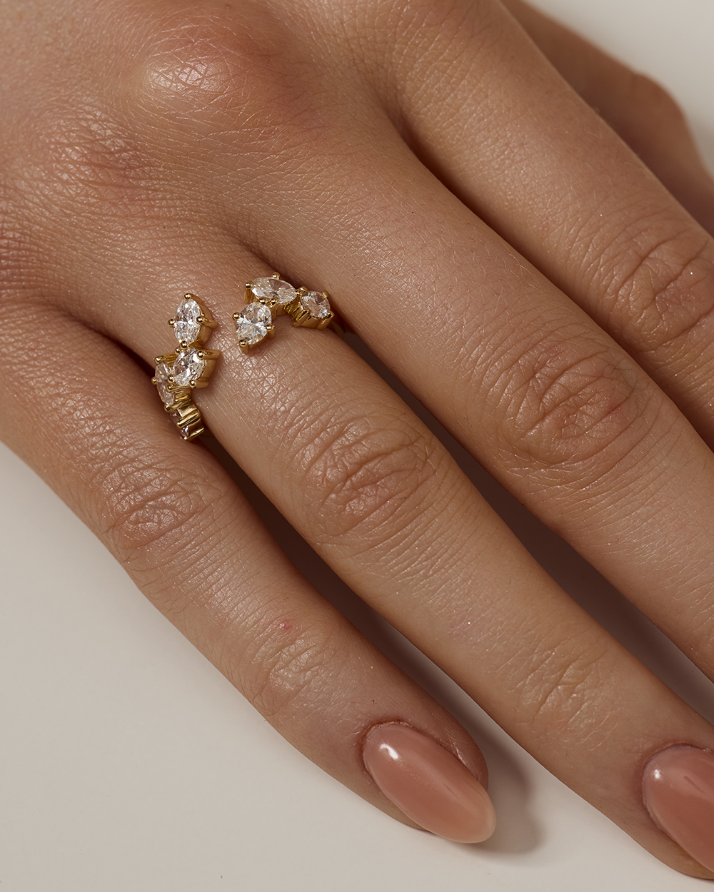 Nora- Oval Open Wrap Lab Grown Diamond Wedding Band