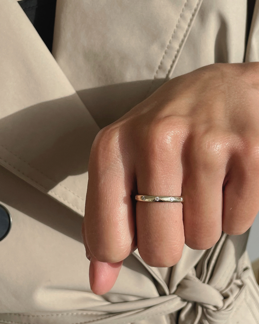 Iris- Flush Lab Grown Diamond Wedding Band