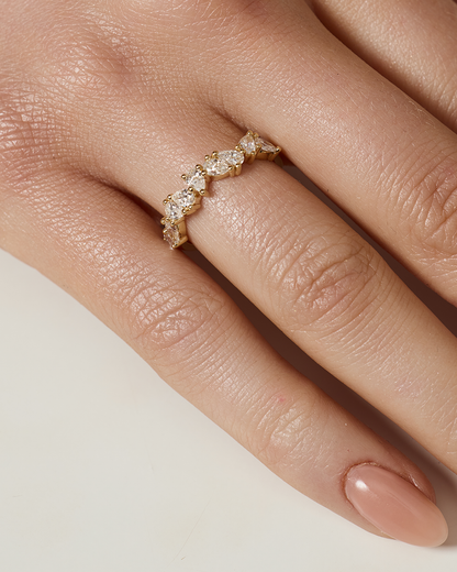 June- Pear Cluster Lab Grown Diamond Wedding Band