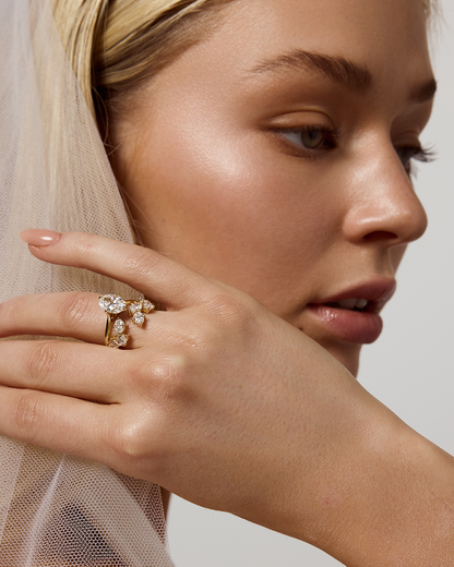 Nora- Oval Open Wrap Lab Grown Diamond Wedding Band
