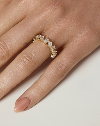 Isla- Radiant Cluster Lab Grown Diamond Wedding Band