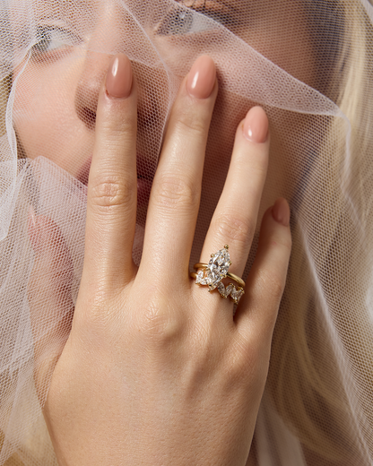 Greta- Marquise Cluster Lab Grown Diamond Wedding Band