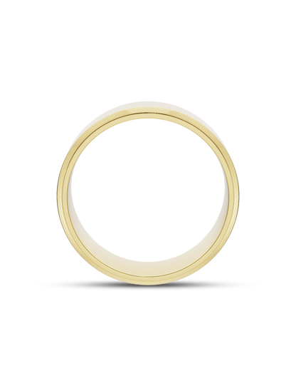 Pierce- Flat Profile with Bevelled Edge Men's Wedding Band