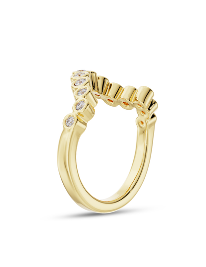 Thea- Round Bezel Curved Lab Grown Diamond Wedding Band