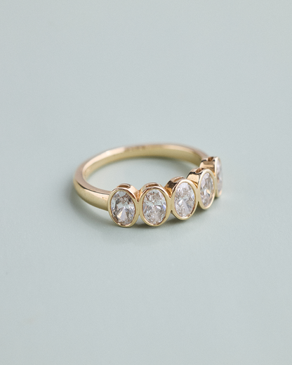 Nadia- Oval Bezel Lab Grown Diamond Wedding Band