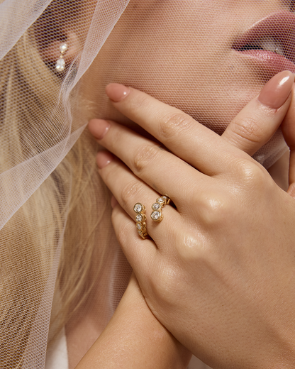 Mina- Round Open Wrap Bezel Lab Grown Diamond Wedding Band