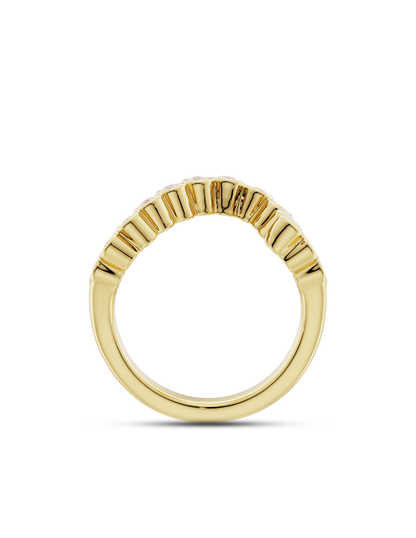 Thea- Round Bezel Curved Lab Grown Diamond Wedding Band