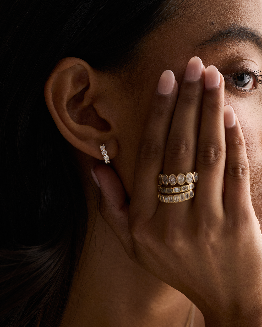 Nadia- Oval Bezel Lab Grown Diamond Wedding Band