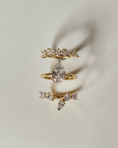 June- Pear Cluster Lab Grown Diamond Wedding Band