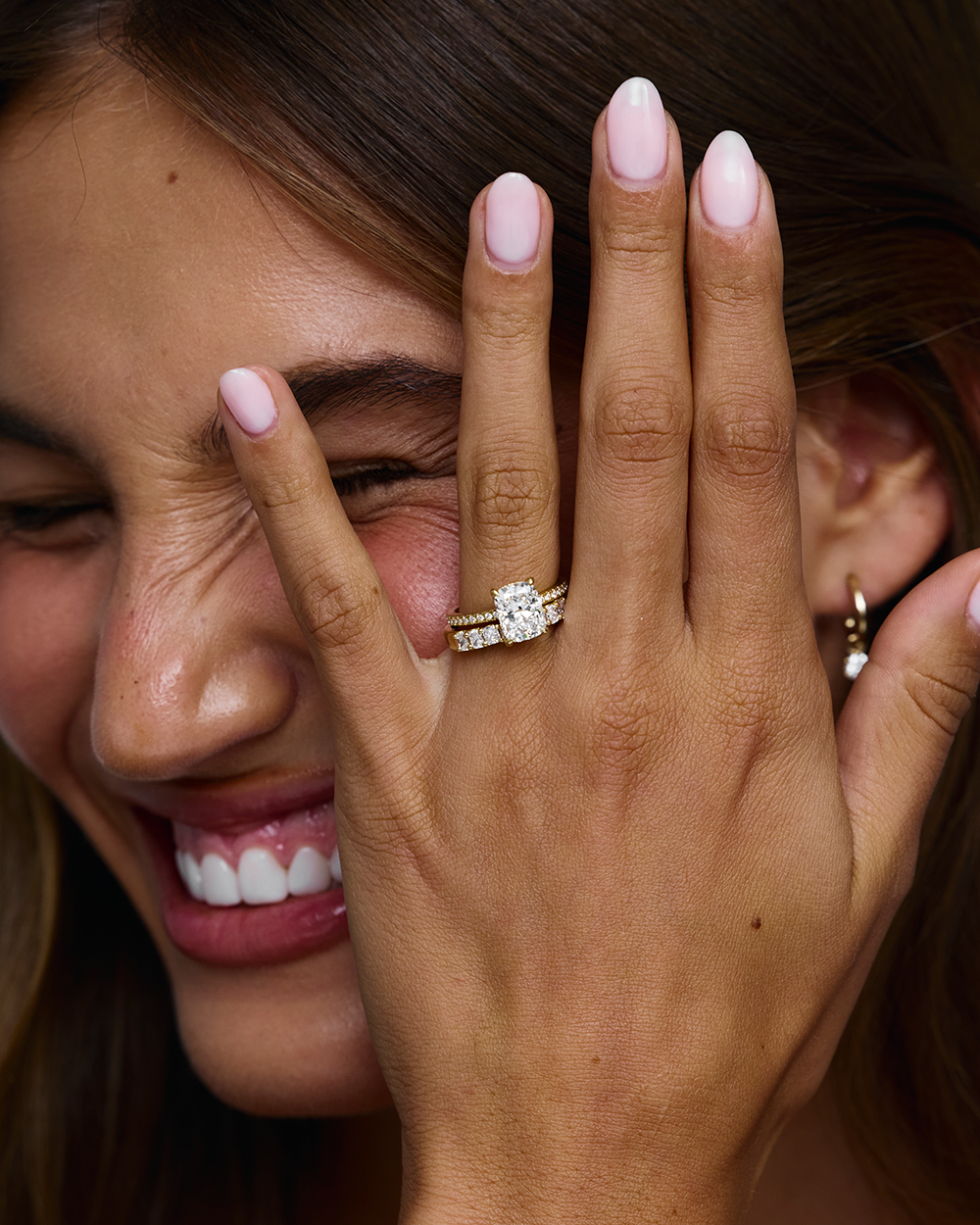 Freya- Radiant Classic Shared Claw Lab Grown Diamond Wedding Band