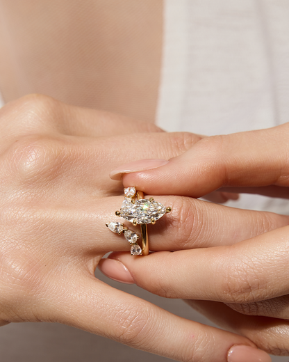 Clara- Pear Open Wrap Lab Grown Diamond Wedding Band