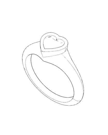 Mimi- Heart Solitaire Signet Lab Grown Diamond Pinky Ring