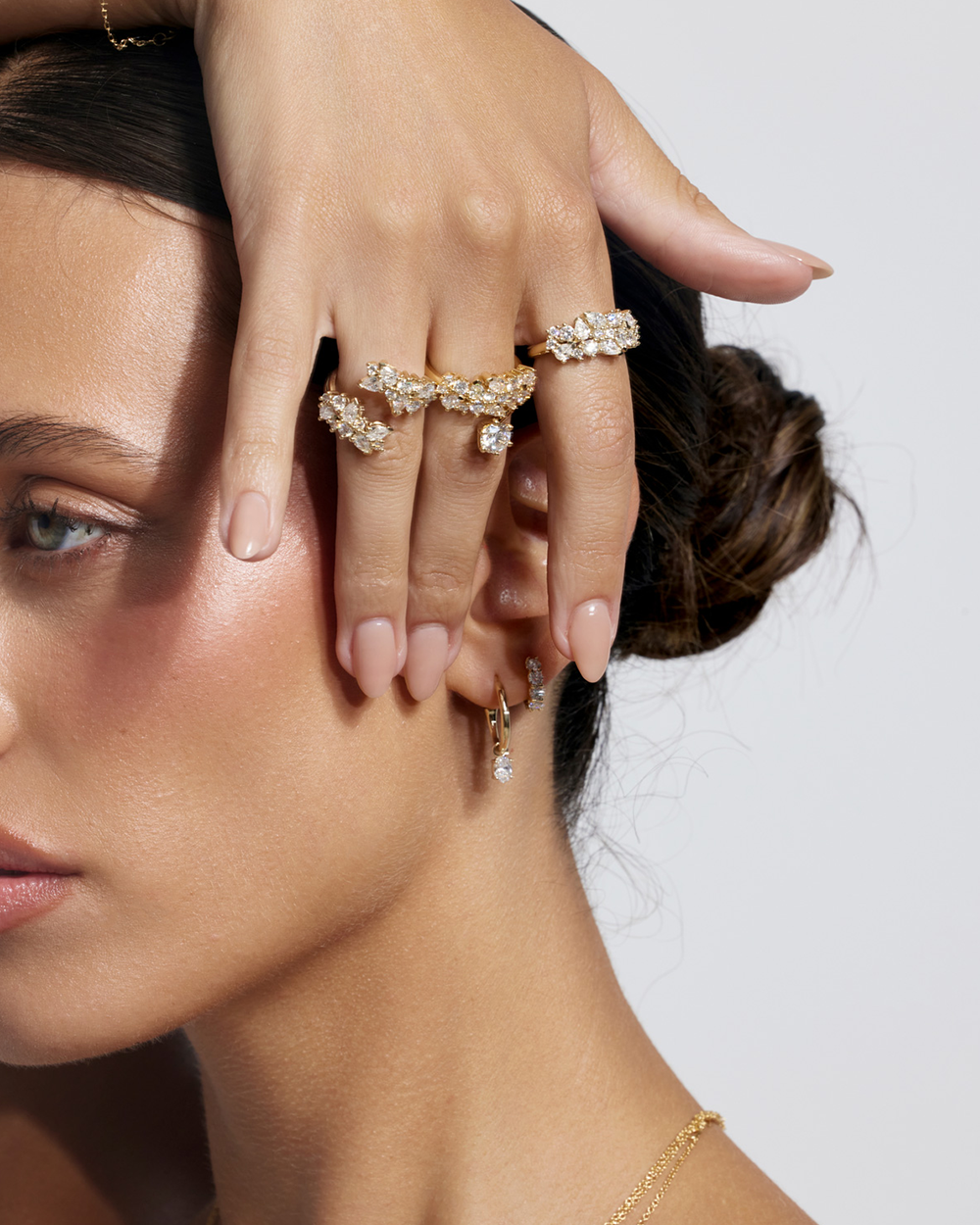 Vera- Pear & Round Cluster Lab Grown Diamond Wedding Band