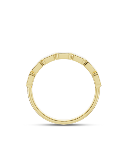 Sena- Emerald Bezel Lab Grown Diamond Wedding Band