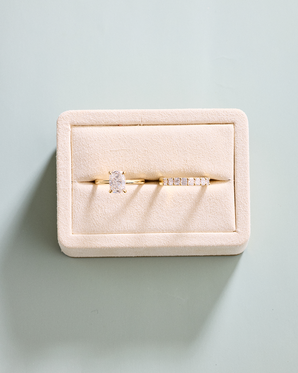 Freya- Radiant Classic Shared Claw Lab Grown Diamond Wedding Band