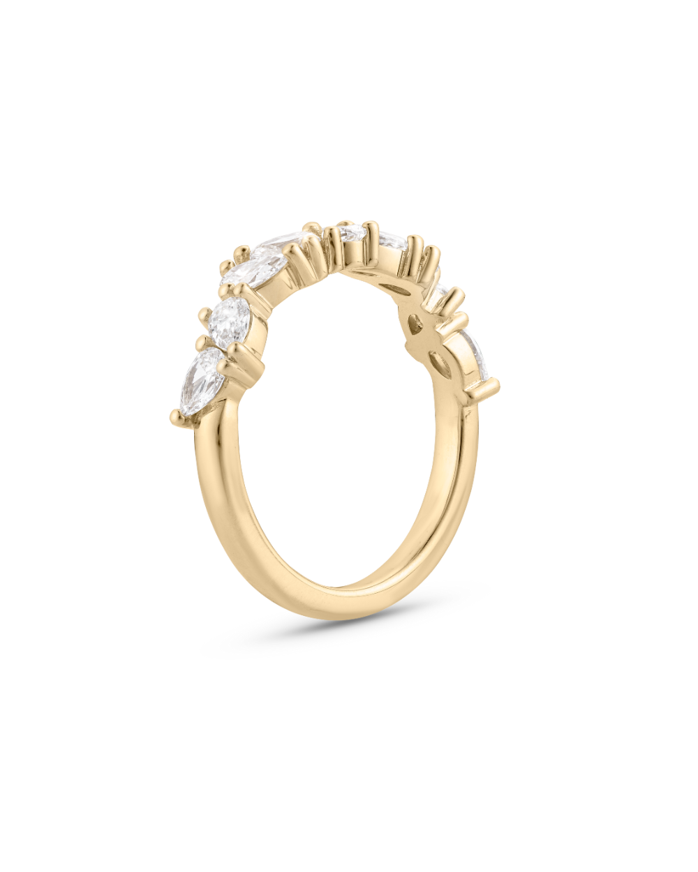 June- Pear Cluster Lab Grown Diamond Wedding Band