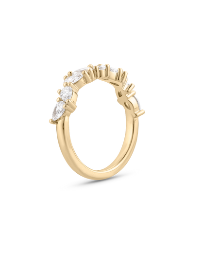 June- Pear Cluster Lab Grown Diamond Wedding Band