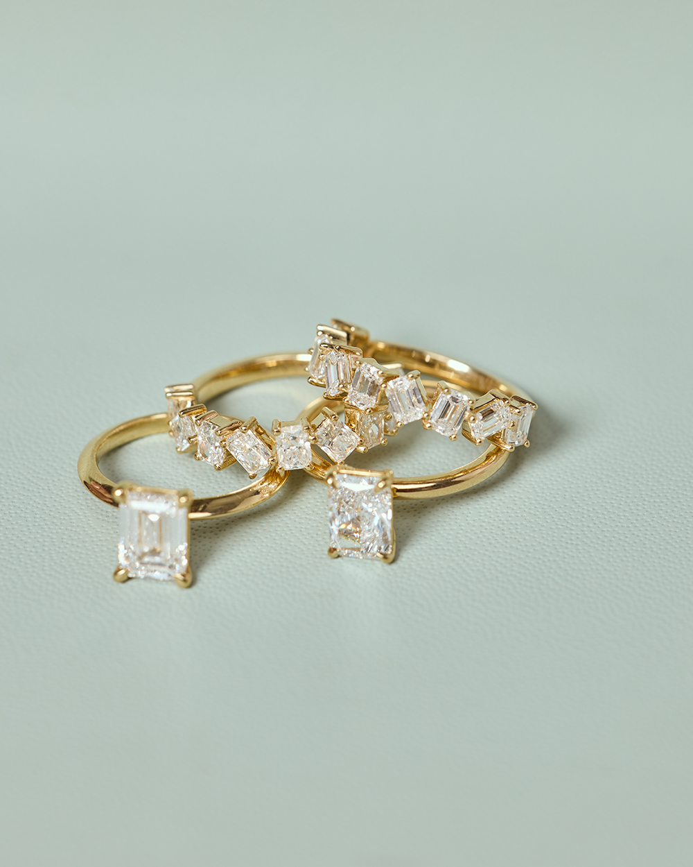 Kira- Emerald Cluster Lab Grown Diamond Wedding Band