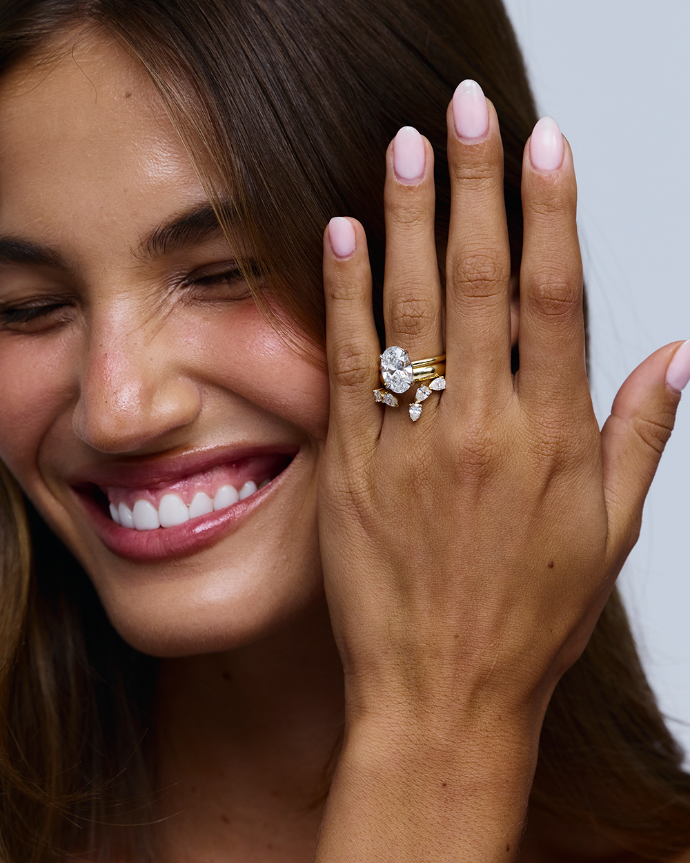 Clara- Pear Open Wrap Lab Grown Diamond Wedding Band