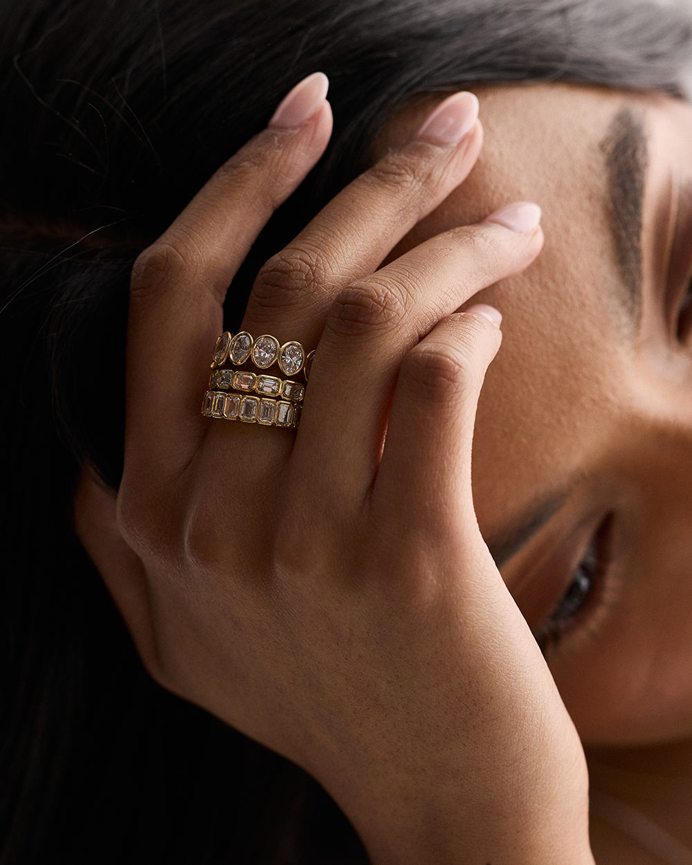 Nadia- Oval Bezel Lab Grown Diamond Wedding Band