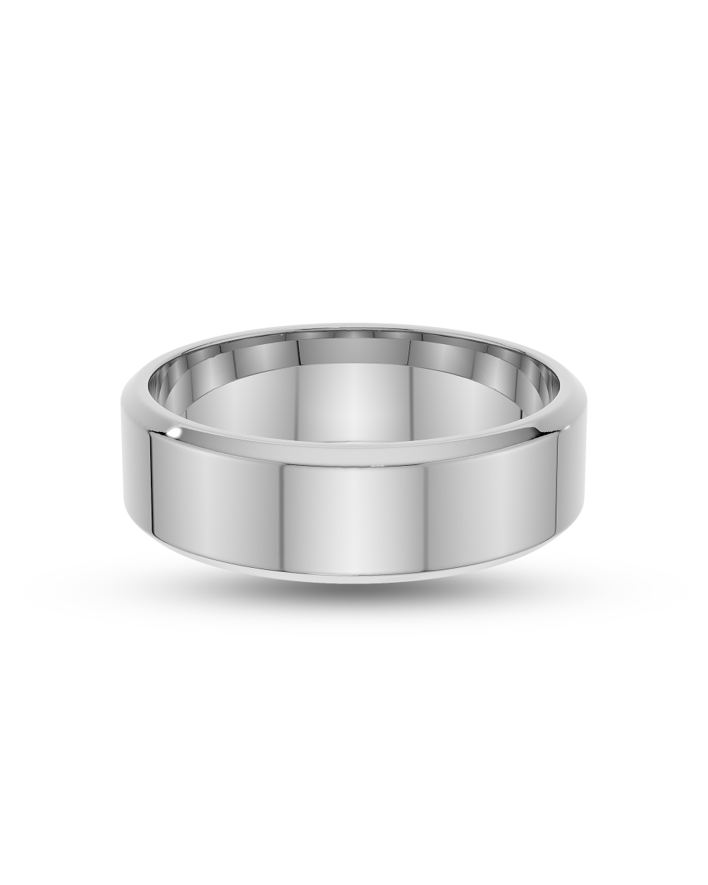 Pierce- Flat Profile with Bevelled Edge Men's Wedding Band