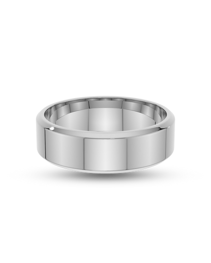 Pierce- Flat Profile with Bevelled Edge Men's Wedding Band