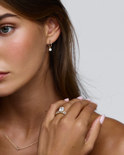 Freya- Radiant Classic Shared Claw Lab Grown Diamond Wedding Band